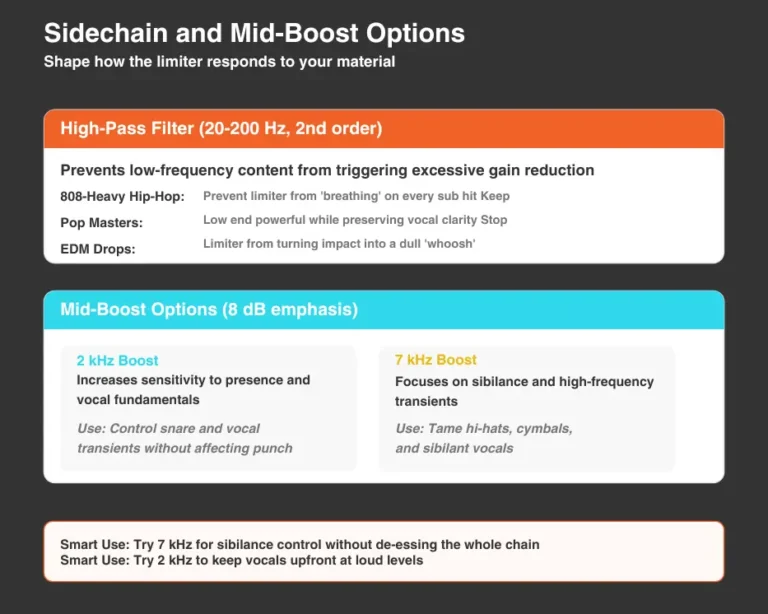 Sidechain and Mid-Boost Options Diagram